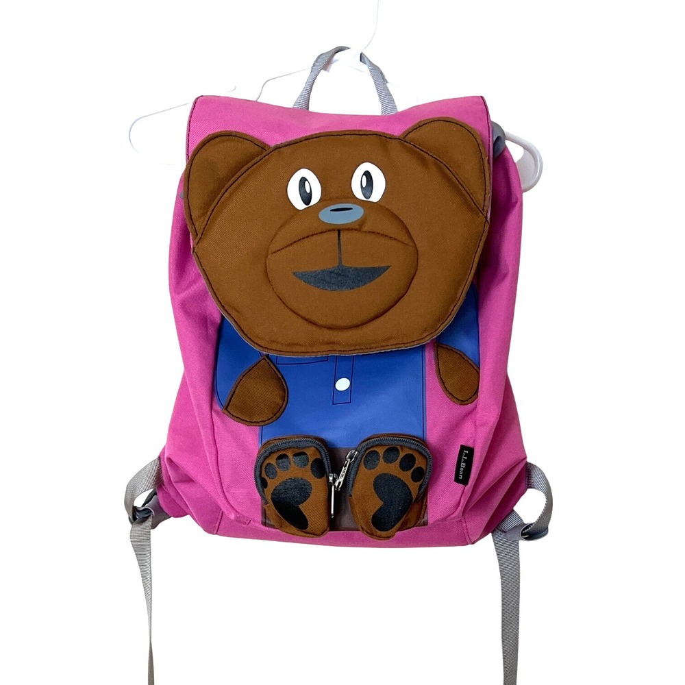 L.L. Bean Toddler Backpack Pink Bear‎ 10"x12" GUC